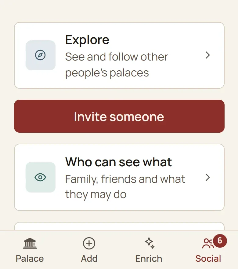 The Social screen: letting family and friends in and choosing what they see