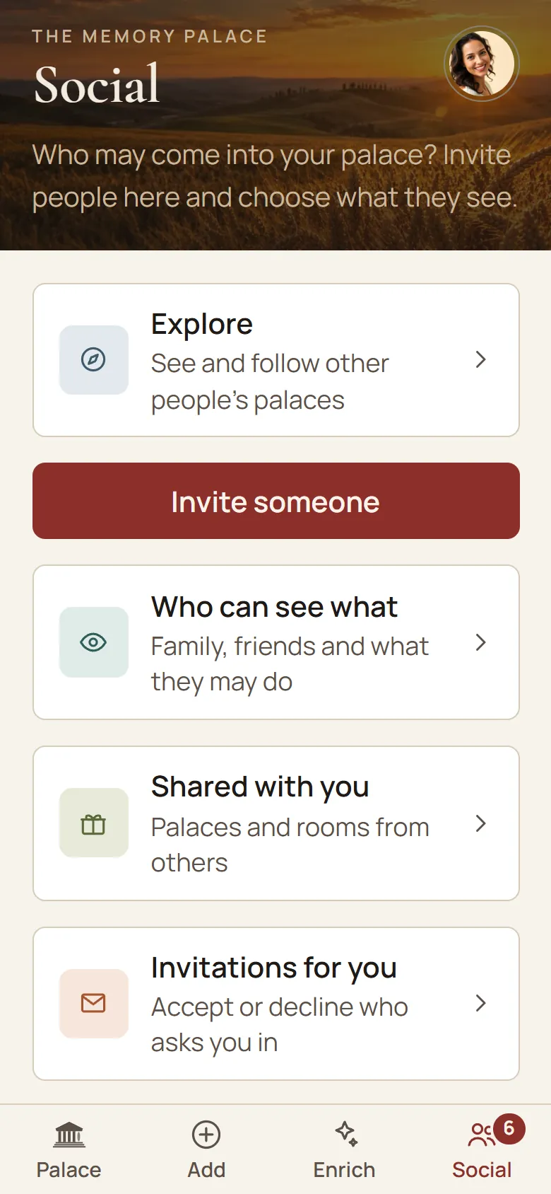 The Social screen: letting family and friends in and choosing what they see
